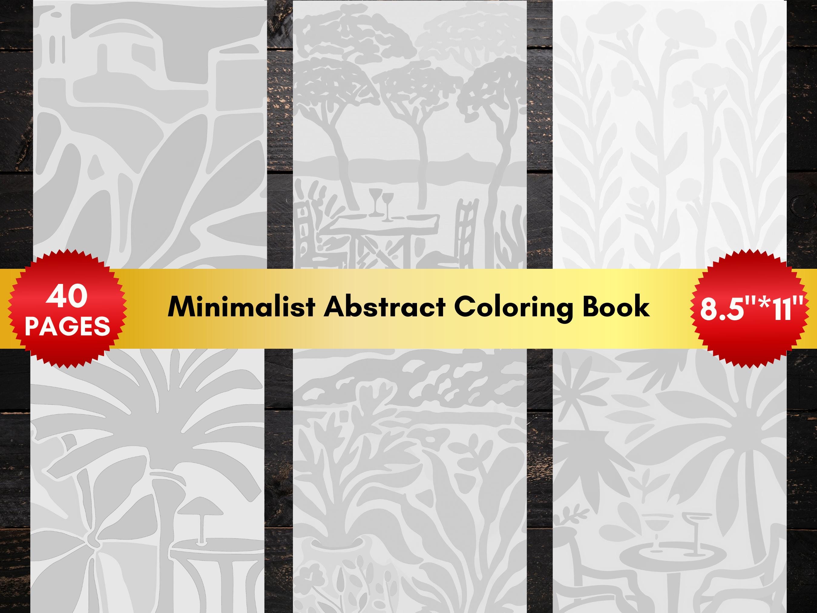 40 Simple Minimalist Abstract Coloring Book Pages, PDF Format, Instant ...