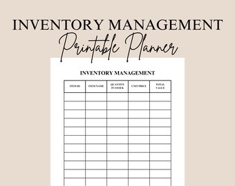 Inventory Management Planner Sheet Template Business Stock Organization Entrepreneur Tools Inventory Valuation Digital Reporting Analysis