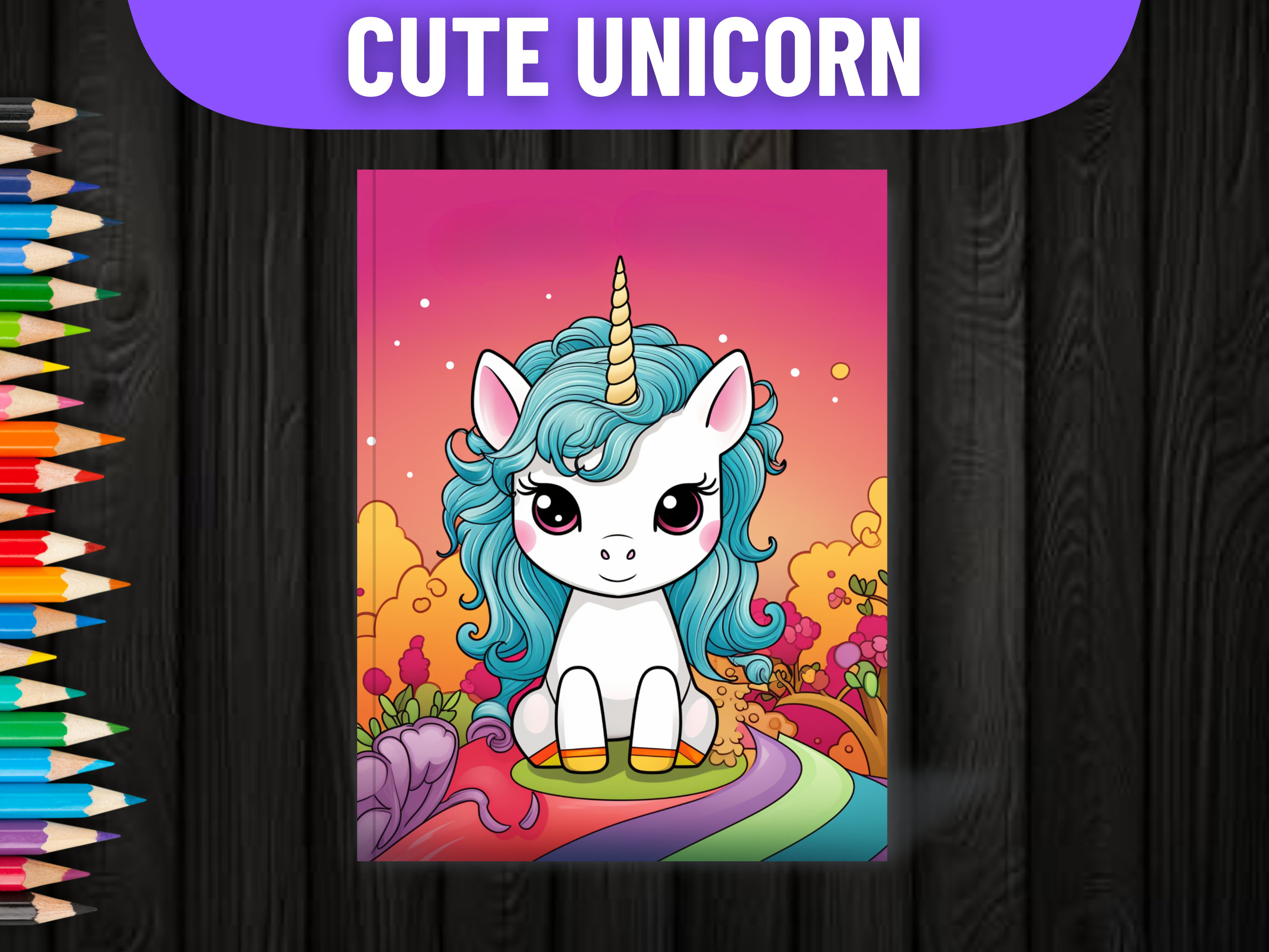 50 Cute Unicorn Coloring Book Pages | PDF Format | Instant Download