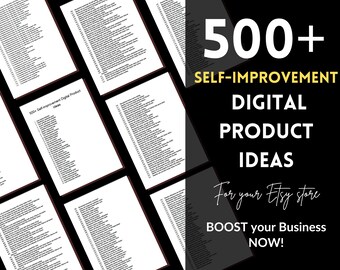 500+ Self-improvement Digital Product Ideas Healthy Lifestyle Personal improvement Etsy Ecommerce Business Entrepreneur Mindset Mindfulness