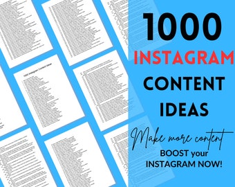 1000 Content Ideas Social Media Marketing Instagram Promotion Promote Online Brand Digital Marketing Content Creation Entrepreneur