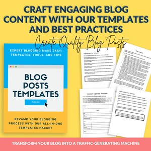 Modèles d'articles de blog Scripts de contenu engageants Boîte à outils pour les articles de blog Augmenter le trafic pour les propriétaires d'entreprise de coach de blogueurs Bloguer en toute simplicité