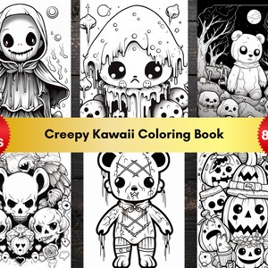 50 CREEPY KAWAII Coloring Book Pages | PDF Format | Instant Download ...
