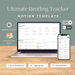 Modello di nozioni di lettura, tracker di lettura, diario di lettura digitale, registro di libri, modello di libro, tracker di libri di nozioni, diario di libri