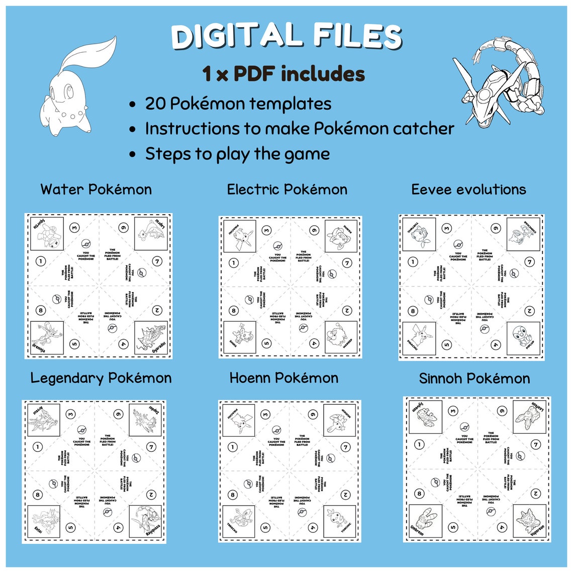 20 Pokemon Paper Crafts, Printable Pokemon, Pokemon Themed Craft ...