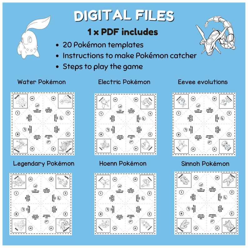 20 Pokemon Paper Crafts, Printable Pokemon, Pokemon Themed Craft ...