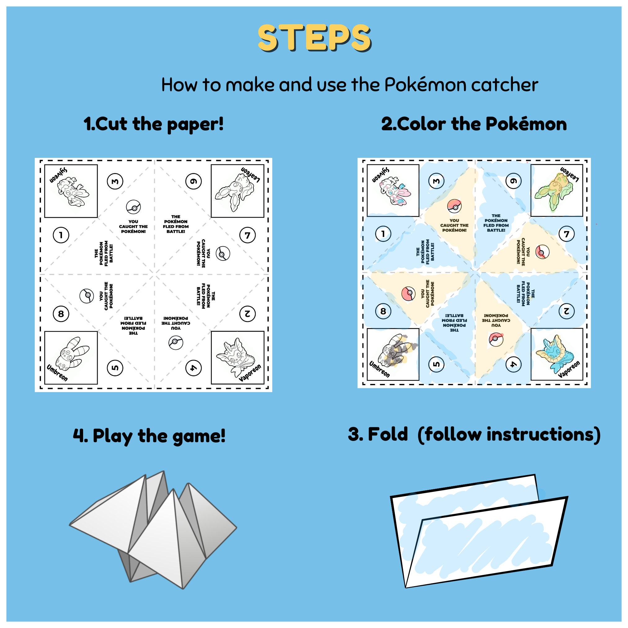 20 Pokemon Paper Crafts, Printable Pokemon, Pokemon Themed Craft ...