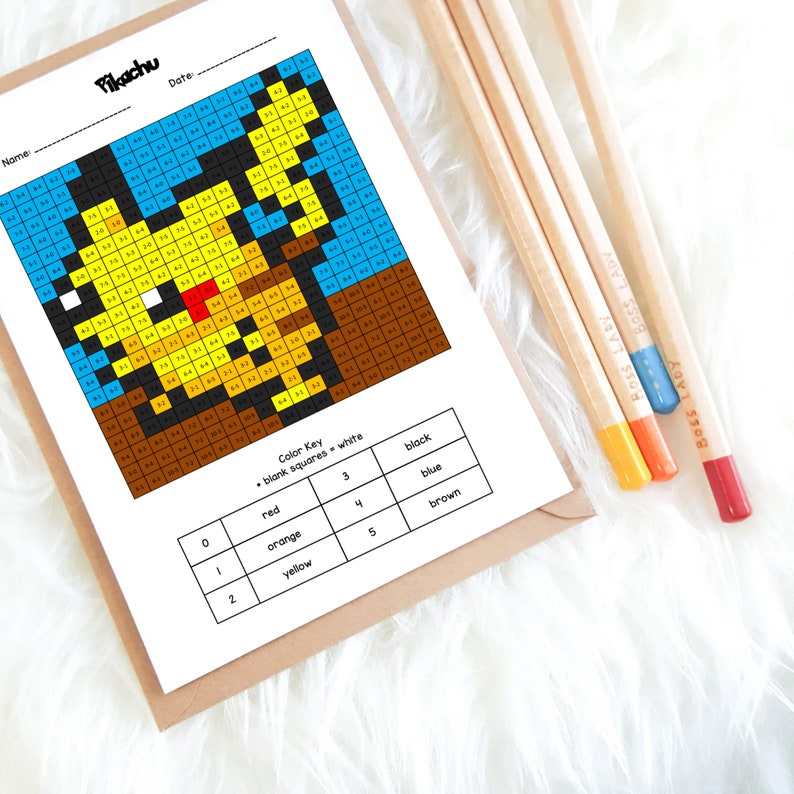 10 Engaging Pokémon Coloring Pages Color By Number for Kids and Adults