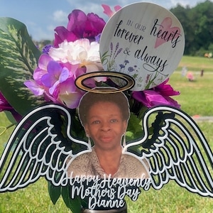 Custom Layered Photo Acrylic Memorial Vase Centerpiece
