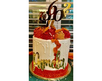 60th Birthday Cake, Acrylic Cake Topper, Cake Topper Birthday, Birthday Cake Topper, Gold Cake Topper, One Cake Topper