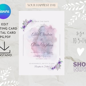 Felicitaciones a la nueva tarjeta de felicitación del Sr. y la Sra., Tarjeta Boho Greenery, Tarjeta de boda, Tarjeta digital, Descarga instantánea