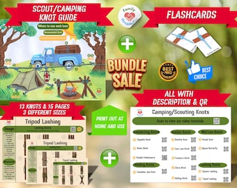 Scout Knoten-Anleitung: Camping Knoten Karteikarten & Video (PDF)