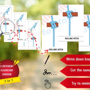 Camp Knot Bundle Flashcards Printable Scout Knot Video Tutorial Useful ...