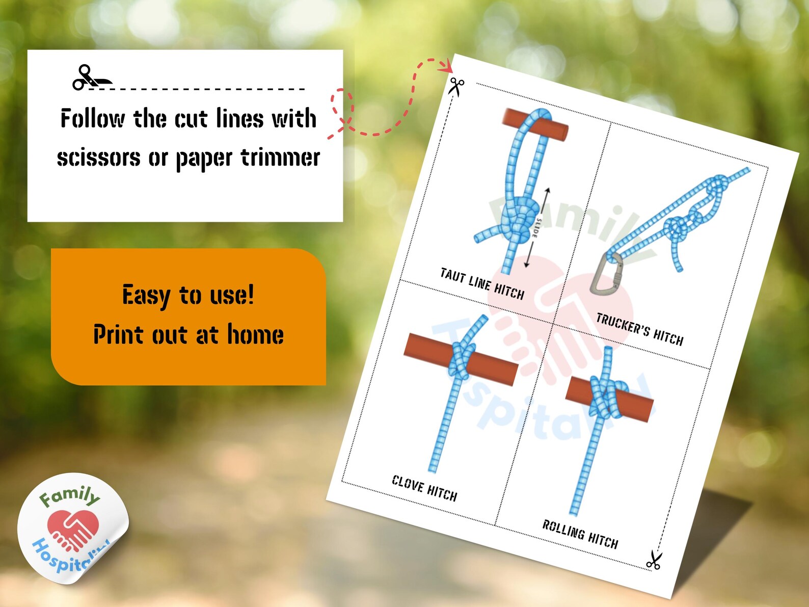 Camp Knot Bundle Flashcards Printable Scout Knot Video Tutorial Useful ...