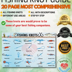 Fishing Knot Printable Fishing Knot Sheet Most Effective Knots Most  Essential Knot Most Useful Knots 