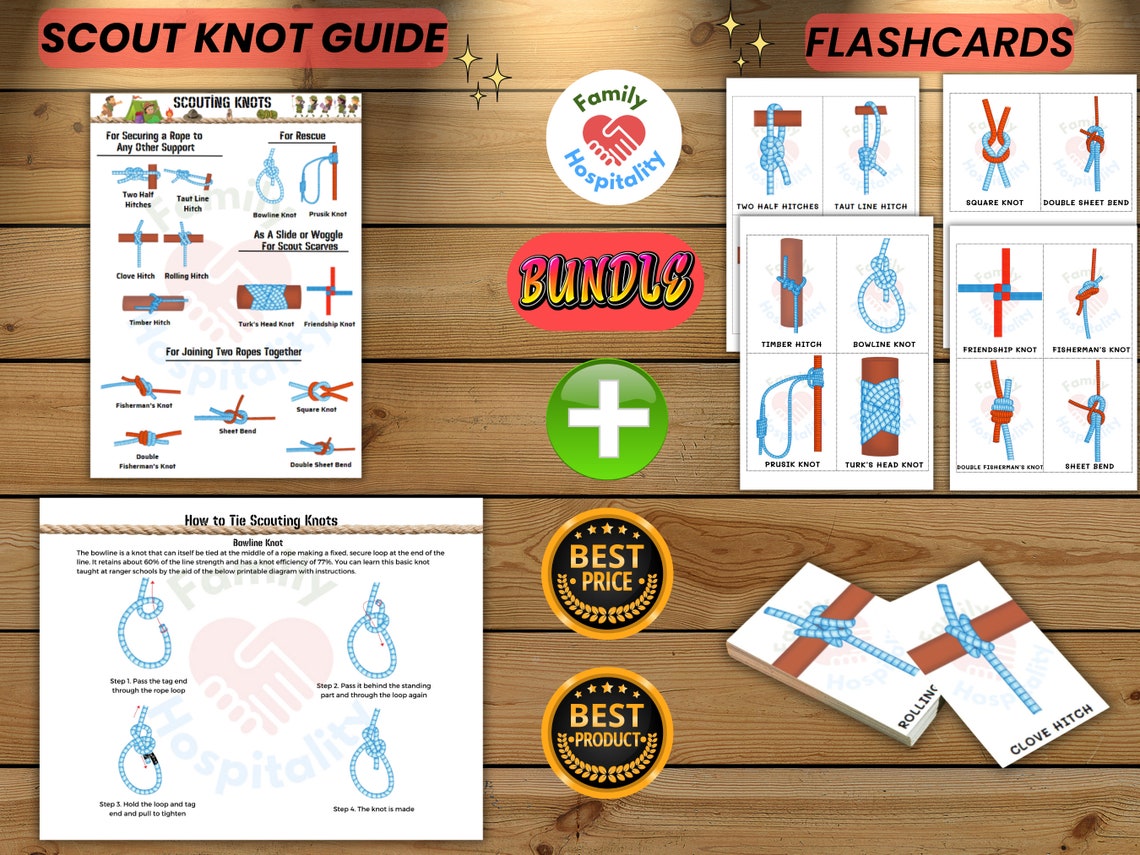 Camp Knot Bundle Flashcards Printable Scout Knot Cards Most Useful ...