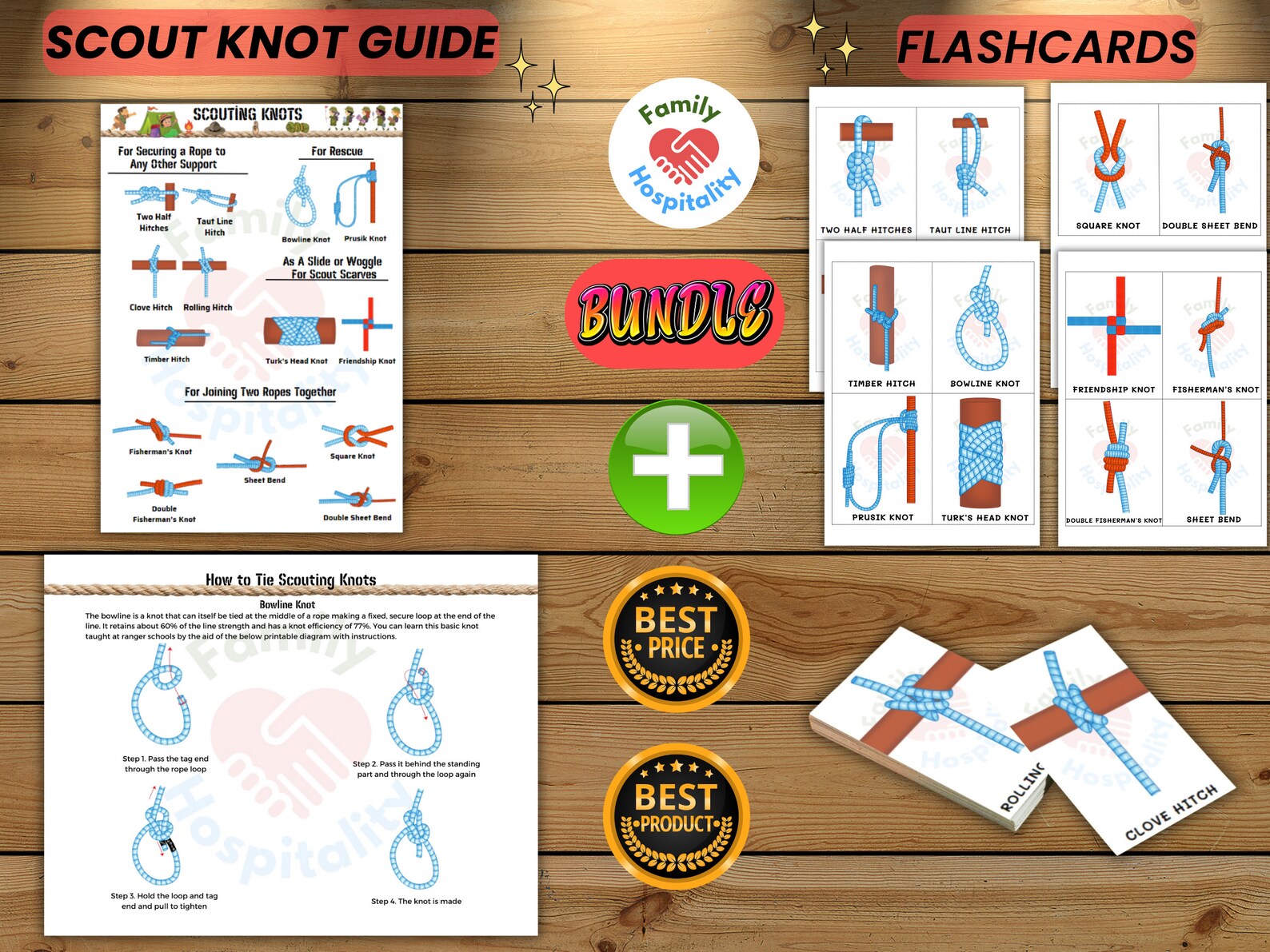 Camp Knot Bundle Flashcards Printable Scout Knot Cards Most Useful ...