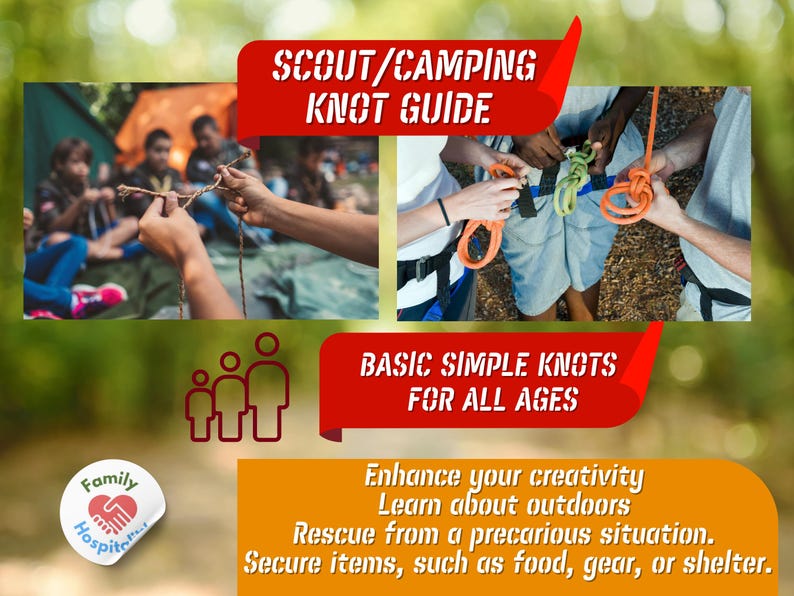Camp Knot Bundle Flashcards Printable Scout Knot Video Tutorial Useful ...