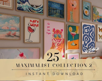 Conjunto de arte de parede da galeria eclética maximalista (download digital)