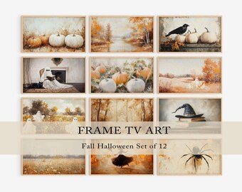 Halloween Frame TV Art Set: Vintage Spooky Fall Paintings (Digital Download)
