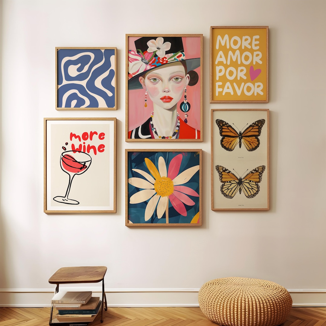 Set of 6 Trendy Wall Art Prints, Trendy Wall Art Set of 9 Digital ...