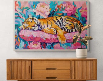 Maximalist Wall Art | Tiger Wall Art PRINTED Museum Quality Poster | Jungle Wall Decor | Maximalist Wall Decor | Living Room Decor