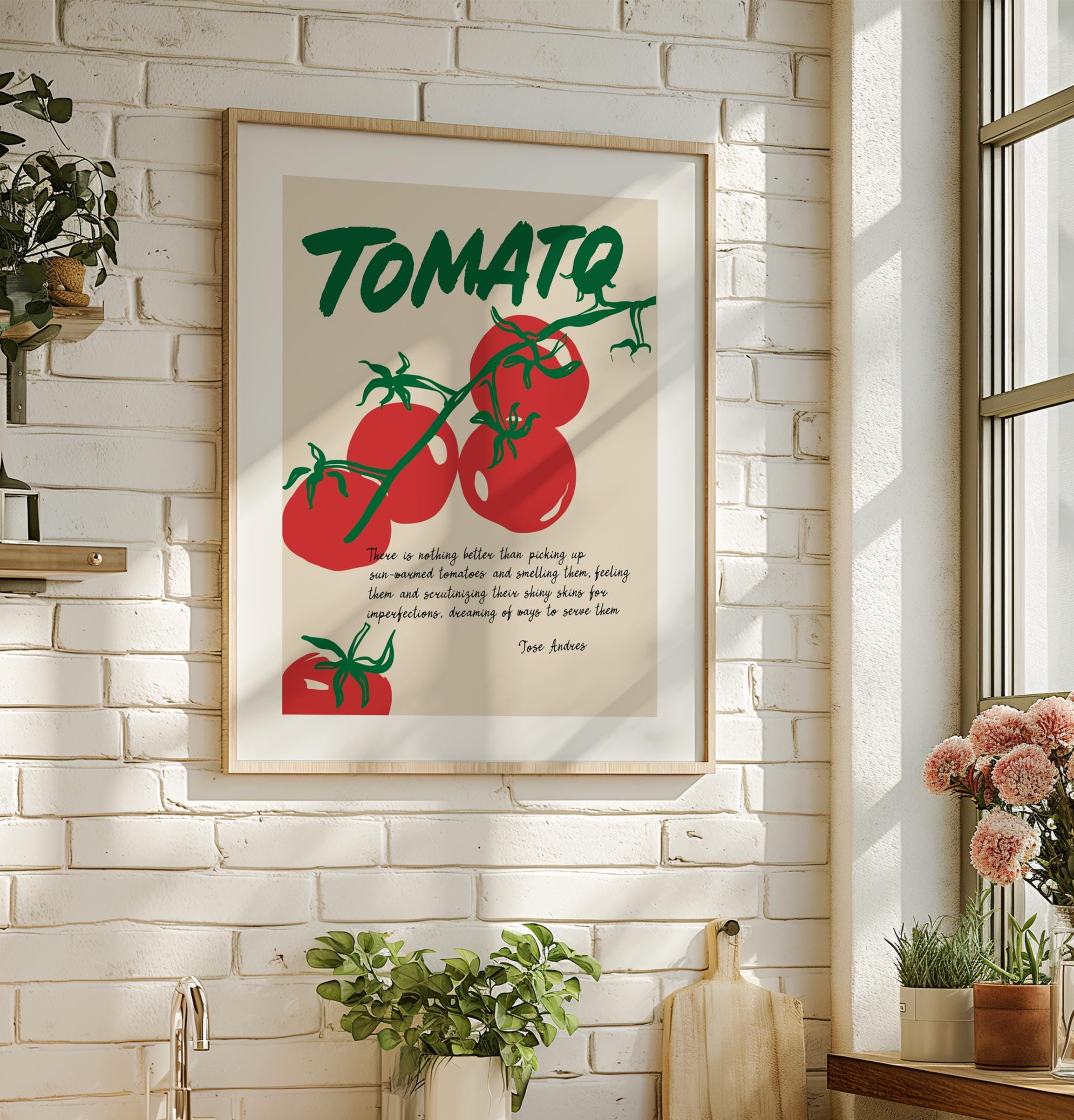 Tomato Quote Poster: Foodie Kitchen Wall Art - Etsy