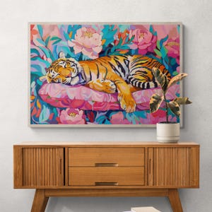 Maximalist Wall Art | Tiger Wall Art | Jungle Wall Decor | Maximalist Wall Decor | Living Room Decor | Maximalist Digital Download