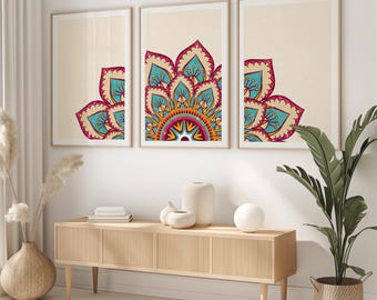 Láminas de mandalas bohemias: Decoración del desierto del suroeste (descarga digital)