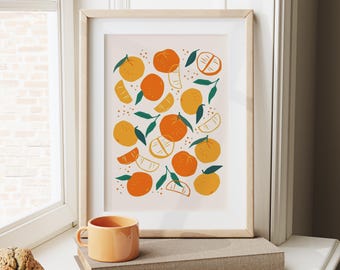 Oranges Kitchen Print: Vibrant Fruit Wall Art