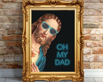 Rolig Jesus-konsttryck: Eklektisk maximalistisk dekor (digital nedladdning)