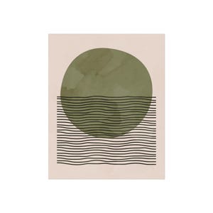 Sage Green Abstract Art Print: Boho Modern Home Decor
