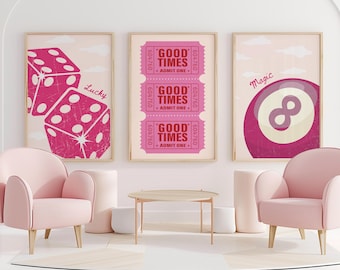 Set di poster di Magic 8 Ball: arte funky retrò per dormitori (download digitale)