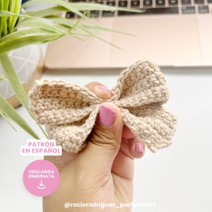 Pinwheel Bow Pattern PDF in SPANISH - Crochet Pattern - Step-by-Step Crochet Pinwheel Bow, Flirty Bow