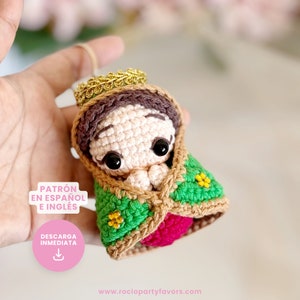 llavero Virgen de Guadalupe PATRÓN digital en ESPAÑOL/INGLES, archivo en pdf para elaborar llaveros católicos diy