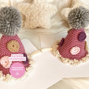 Birthday party hat for girls digital pattern in Spanish, PDF file to make a DIY birthday hat