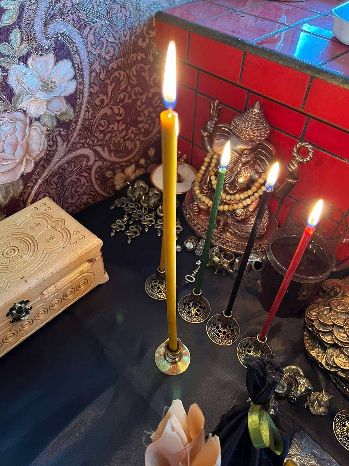 Yellow Altar Candles 296 Mm, Beeswax, Witch Candles, Ritual Candles ...