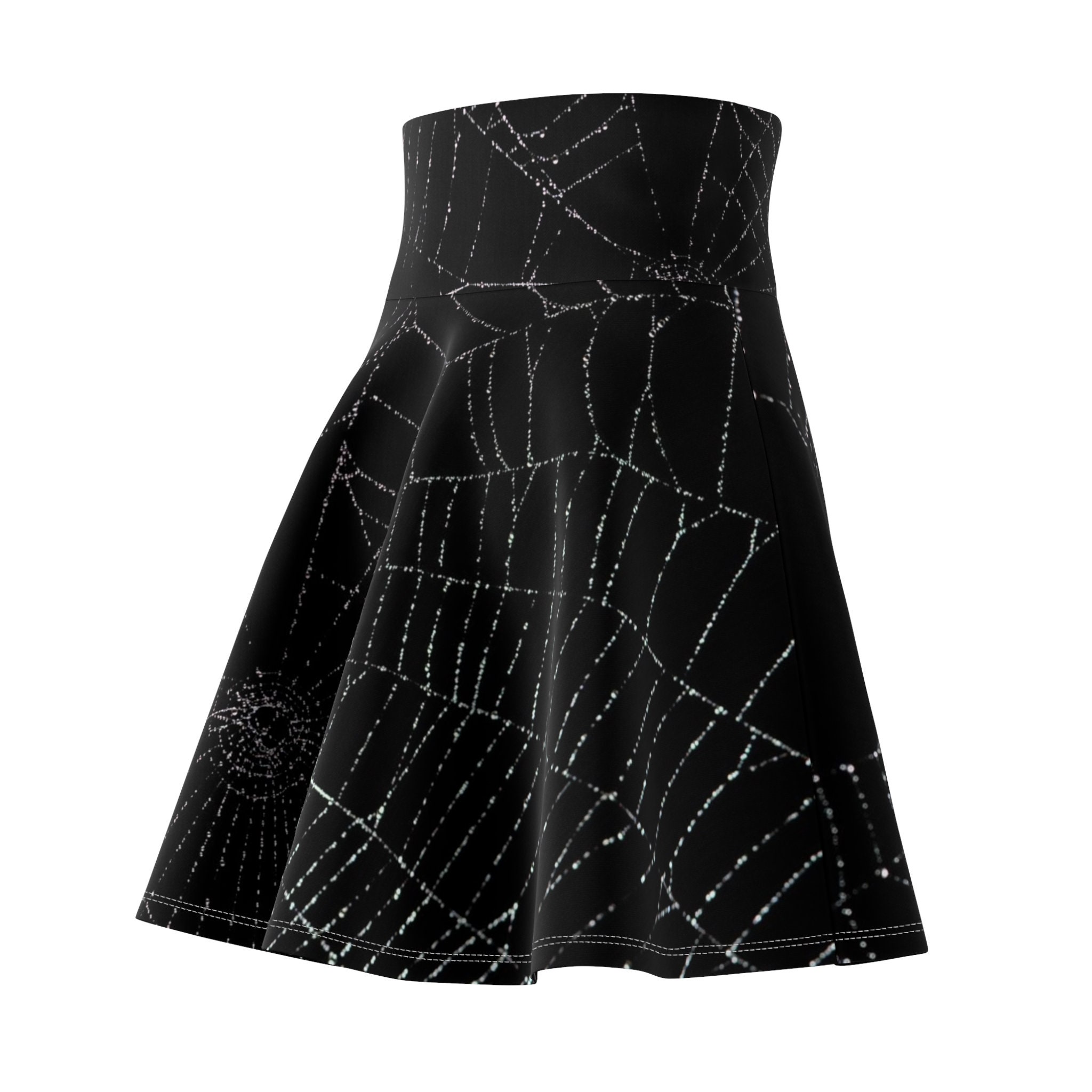 Spiderweb Punk Goth Skater Skirt, Women's Skater Skirt