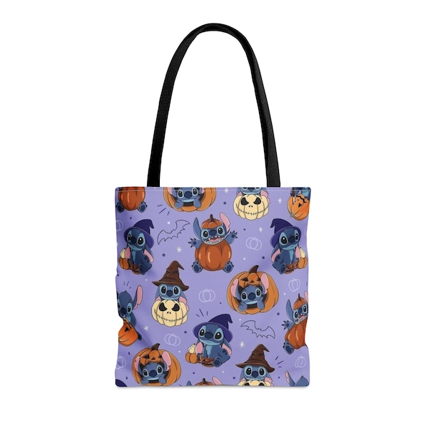 Purple Stitch, Jack Skellington, Sorting Hat Halloween Mashup Tote Bag