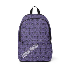 Purple Haunted Mansion Waterproof Fabric Backpack