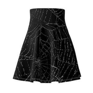 Spiderweb Punk Goth Women&#39;s Skater Skirt