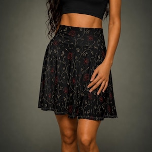 Midnight Rose Skater Skirt