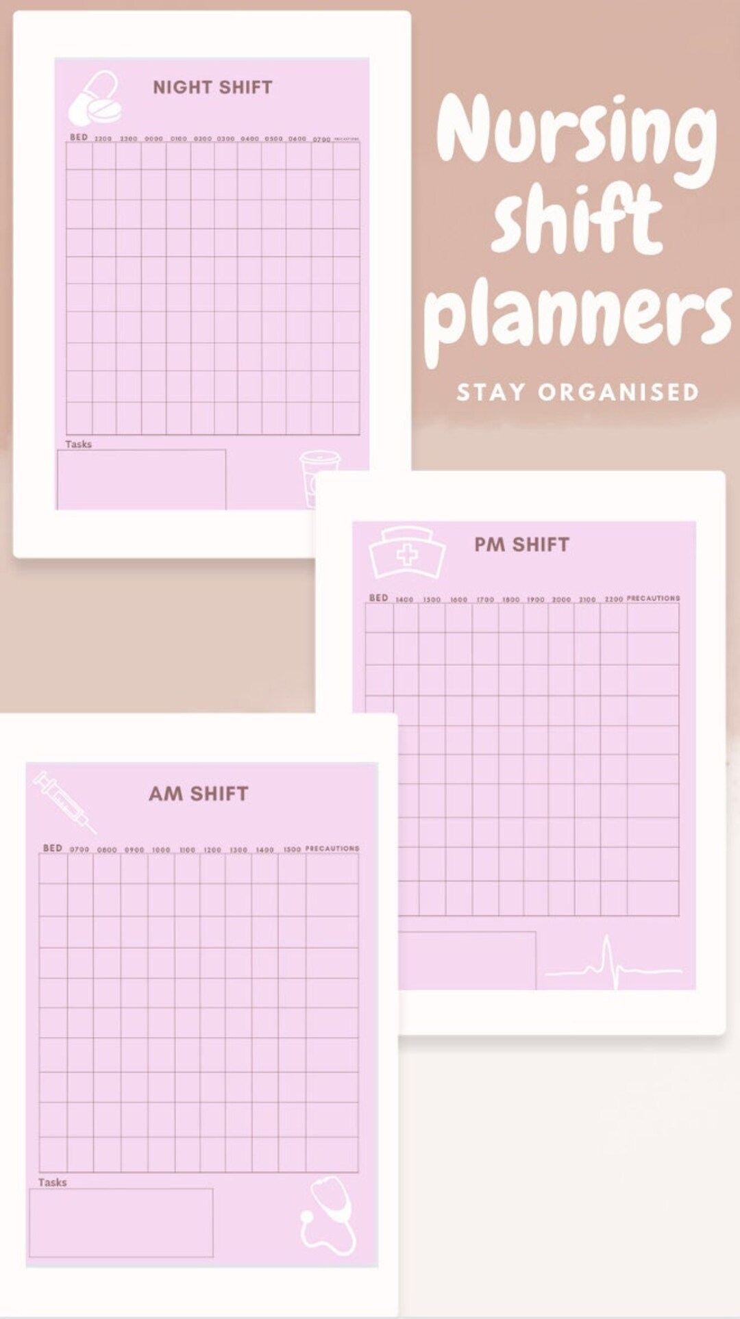 Nursing Shift Planners Etsy