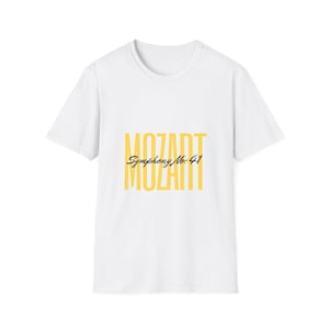 MOZART - Symphony No. 41 T-Shirt - Elegant Classical Music Shirt for Mozart Lovers.  Smart Casual Wear Celebrating Wolfgang Amadeus Mozart