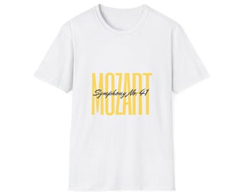 MOZART - Symphony No. 41 T-Shirt - Elegant Classical Music Shirt for Mozart Lovers.  Smart Casual Wear Celebrating Wolfgang Amadeus Mozart