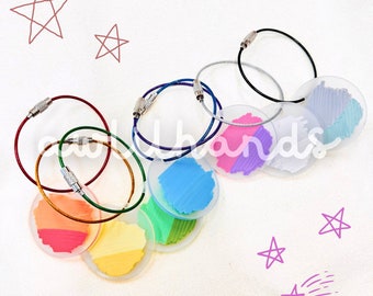 Hand Painted Acrylic Keyrings Yoto Mini Card Organiser RAINBOW Storage Display