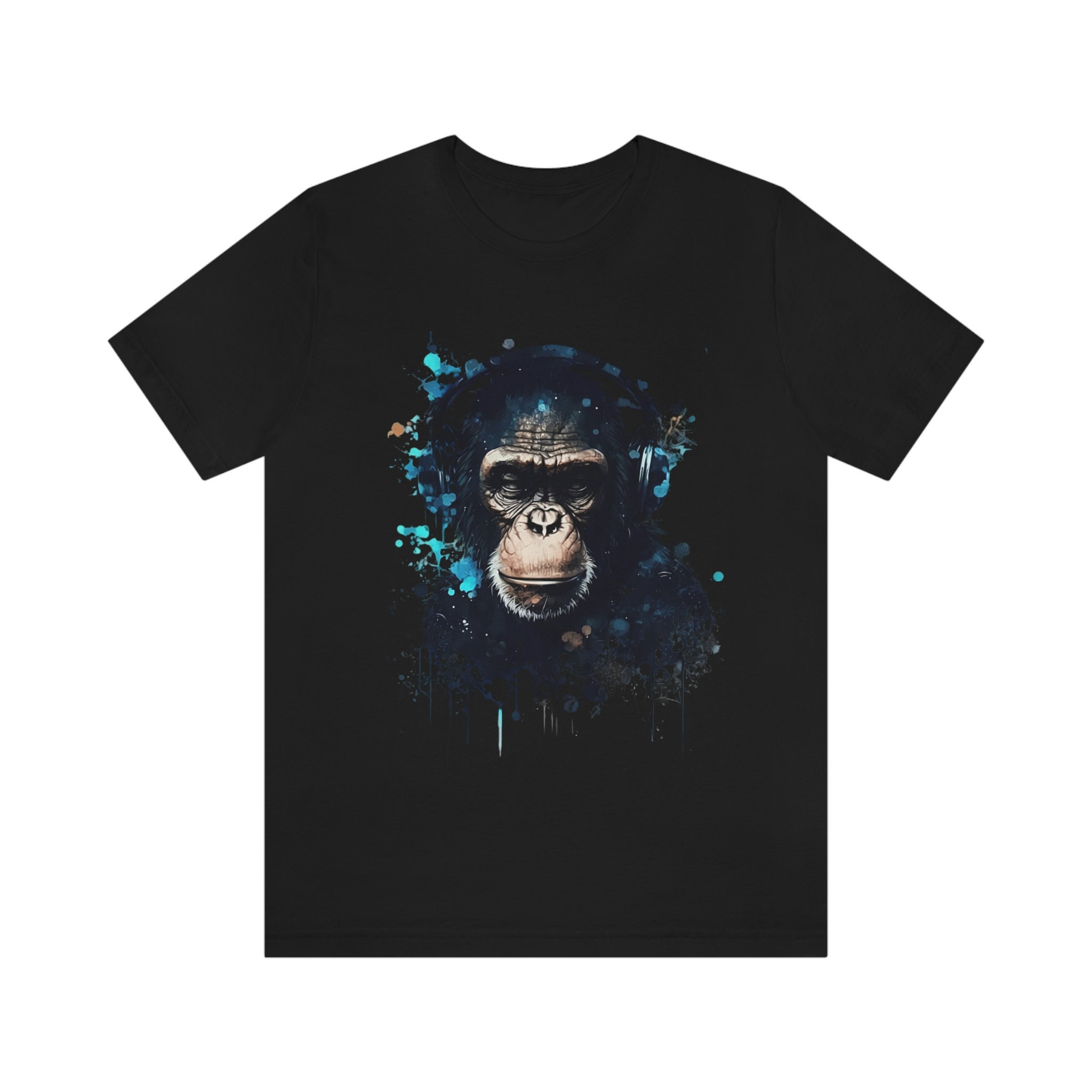 Monkey with top headphones t shirt