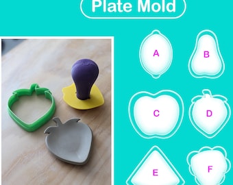 Pottery Plate mold Fruit / Pottery form / Modeling tool / Base guide / Pop shape tools