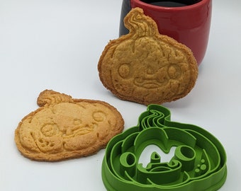 Cortador de galletas Calabaza Halloween / Herramienta de panadería / Impresión 3D PLActiva de cobre / Guía de formas / Sello / Herramientas de forma pop