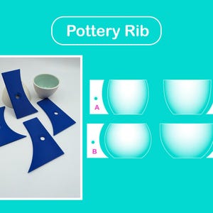 Może przedstawiać: Cztery niebieskie narzędzia do formowania gliny z żebrami, z otworem w środku każdego narzędzia. Narzędzia są ułożone w kształcie krzyża. W tle znajduje się mała biała ceramiczna miska.